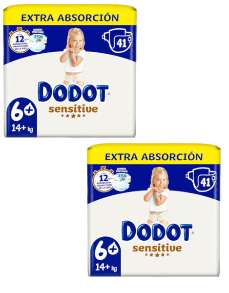 Detalle de Dodot Pañales Sensitive T6+ 2x41 uds para bebés 👶