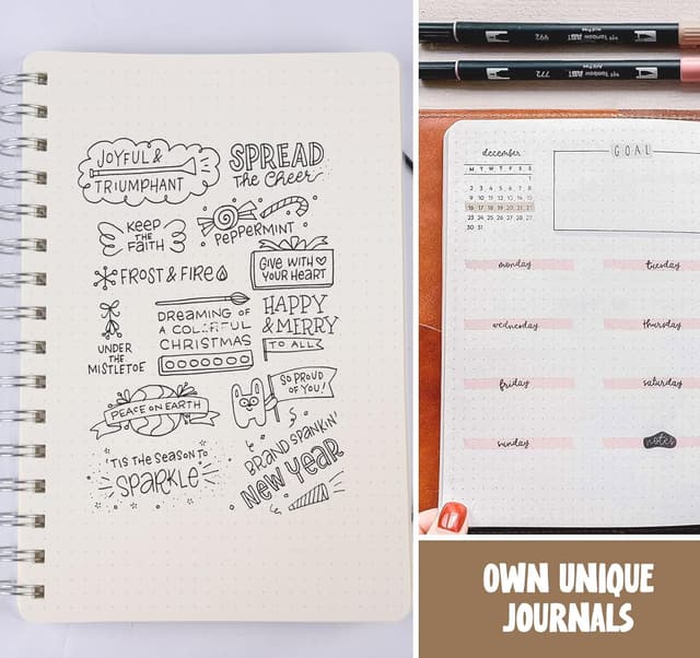 Detalle de Agoer lot de 3 carnets A5 à points pointillés sur spirale (480 pages)