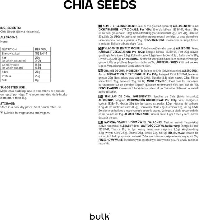 Thumbnail 2 de Bulk Semi di chia 500 g — semi alimentari 🌾