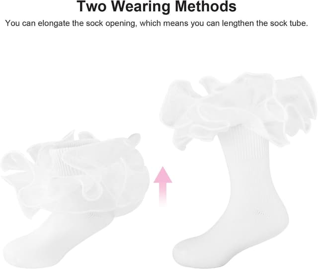 Thumbnail 5 de DRESHOW Toddler Girls Ruffle Socks