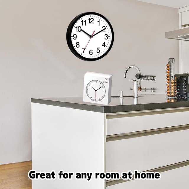 Thumbnail 2 de Wall Clock Silent Non Ticking 9" Quartz