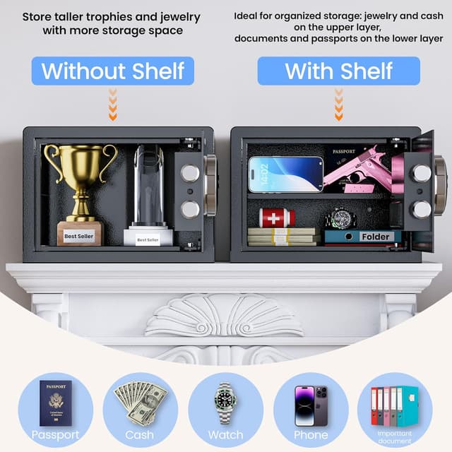 Thumbnail 6 de Smart Biometric safe with fingerprint lock 13.78"W