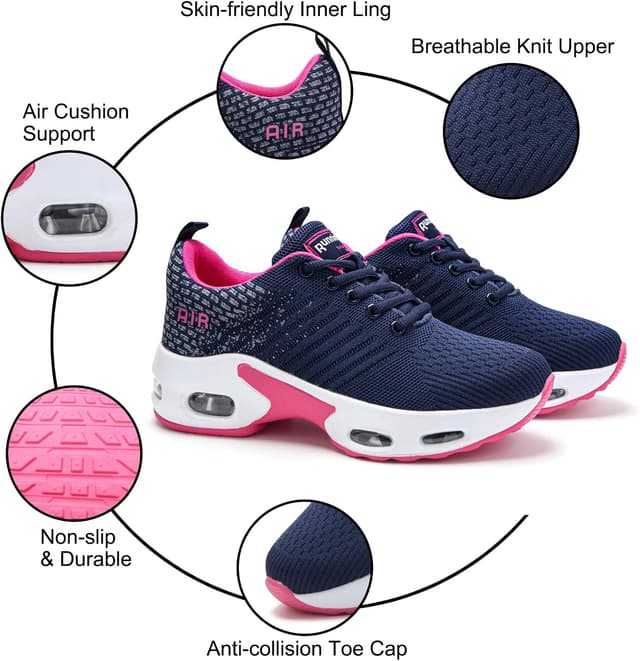 Detalle de HJJ Womens Air Cushion Arch Support Memory Foam Trainers