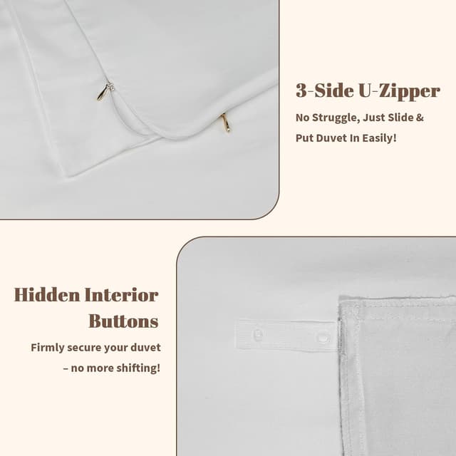 Detalle 1 de REDSSEN 3-side duvet cover set 400TC