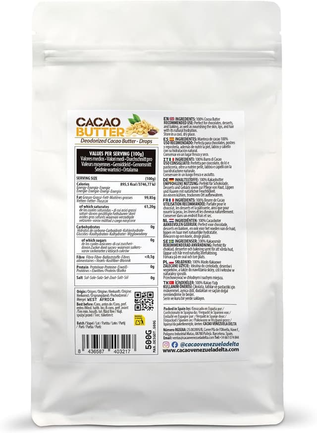 Thumbnail 1 de Cacao V Delta Manteca de Cacao 500 g