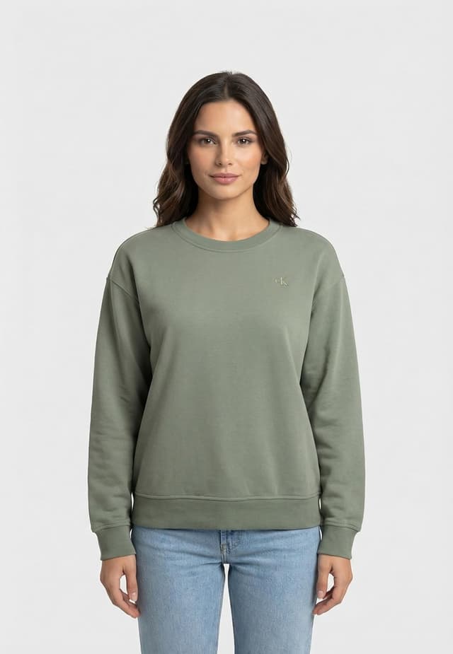 Detalle de Sweat d’intérieur femme Calvin Klein Archive Logo en French Terry col ras-du-cou