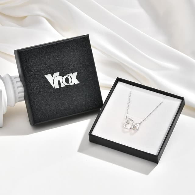 Detalle 2 de VNOX Damen Halskette mit Herz 40+5 cm