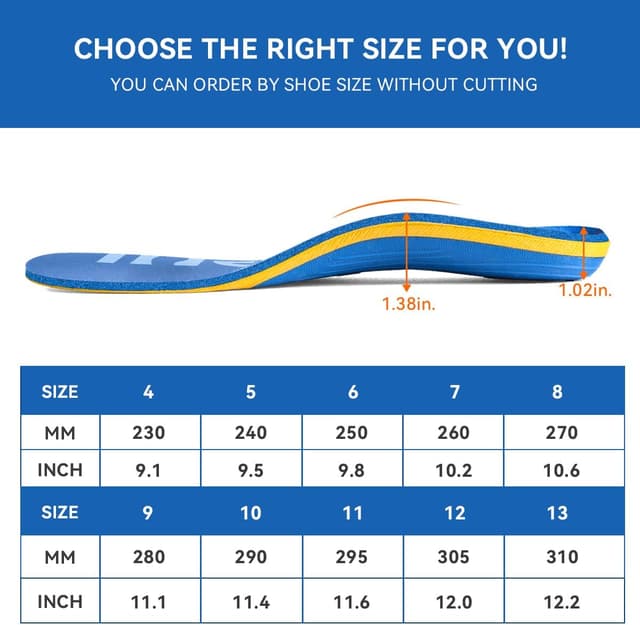 Thumbnail 5 de 3ANGNI Heavy Duty Insoles 220+ LBS arch support