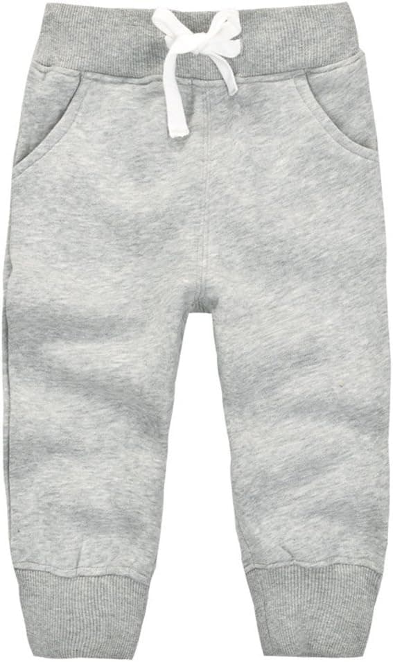 Detalle de CuteOn unisex kids elastic waist cotton warm trousers (1–5 years)