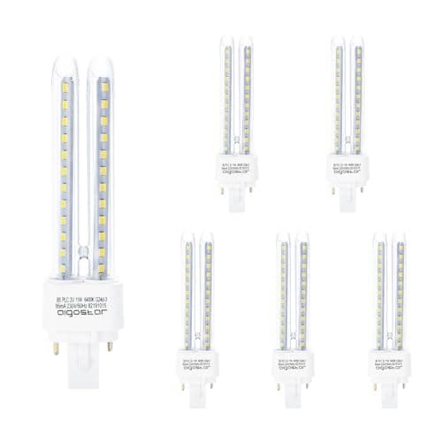 Detalle de Aigostar Pack de 5 Bombillas LED PLC 2U G24d-3 (11W) 6500K, 2 pines, luz fría y no regulable