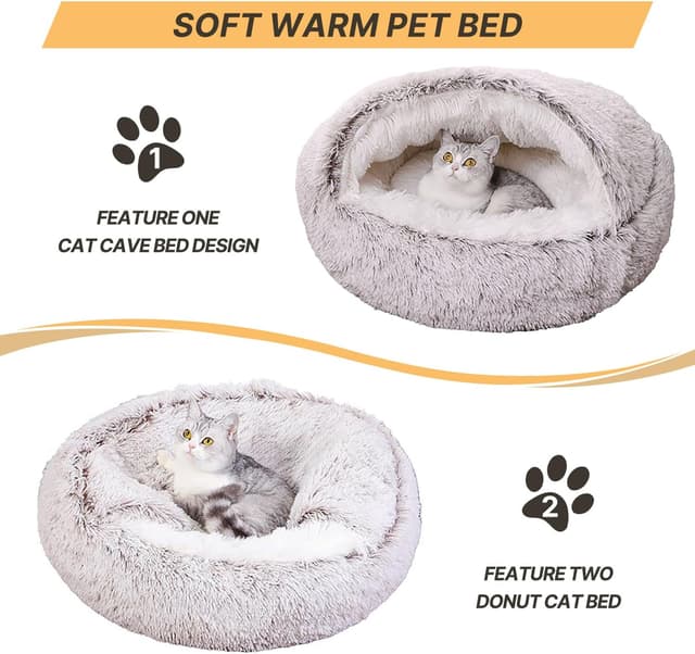 Detalle 2 de YIGAARUI Calming Cave Dog Bed 65 cm