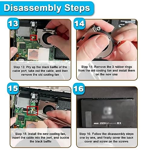 Thumbnail 6 de ZHUROUPU ventilador interno de reemplazo para Nintendo Switch HAC-001 (2017) con almohadilla térmica