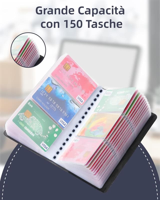 Detalle 2 de Zacro 240 porta biglietti da visita in PVC, nero