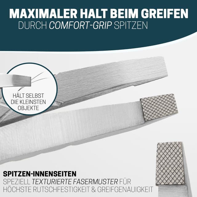 Detalle 2 de KLINGENHELD Profi Pinzetten-Set für Präzision