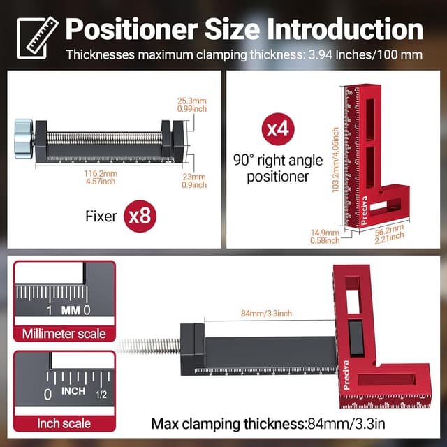 Thumbnail 6 de 90-Grad-Positionierwinkel Set mit 4 Stück