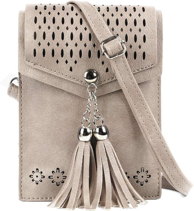 Detalle de seOSTO crossbody phone bag purse for women & teenage girls — small phone wallet crossbody with tassels