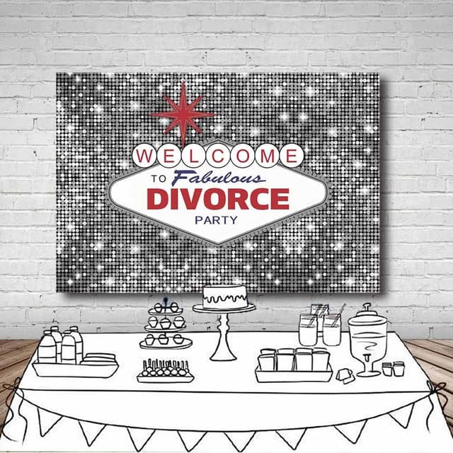 Detalle de MEHOFOND 7x5ft Divorce Party Backdrop Flash Silver Welcome To Fabulous