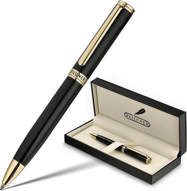 Detalle de BEILUNER luxury gel pen 24K gold