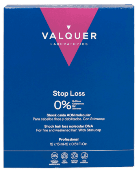 Detalle de Valquer Shock Caída ADN Molecular – Ampollas loción capilar 12x15 ml para la caída