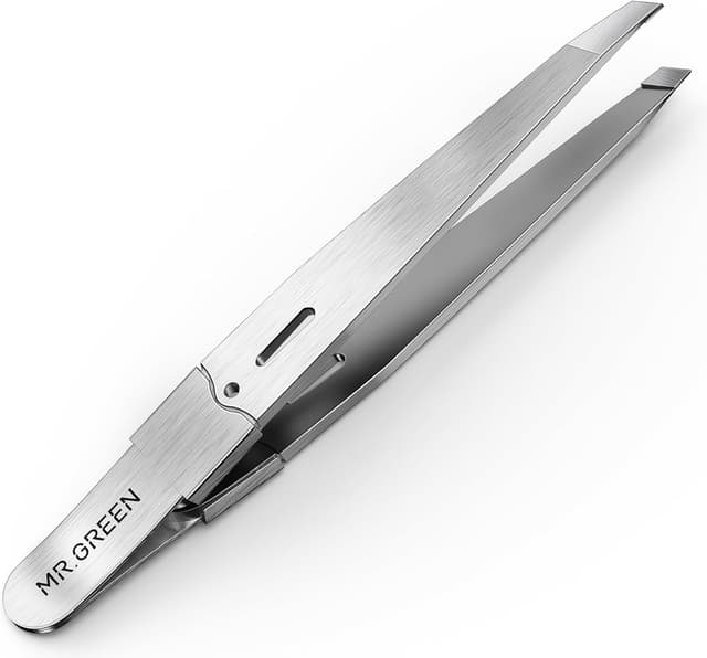 Detalle de MR.GREEN Tweezers Precision slanted stainless steel tweezers ✂