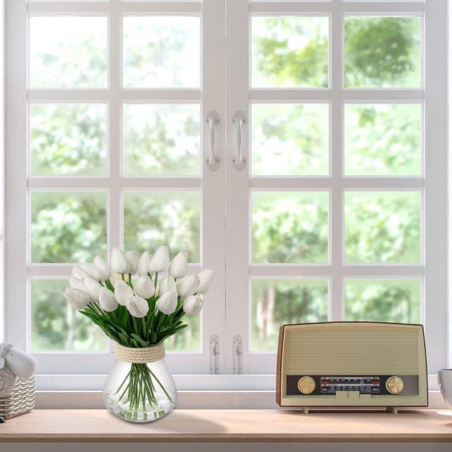 Detalle de 10er Set künstliche Tulpen mit Real-Touch-Latex (3,7 cm Blüte) – für Home-Party, Hochzeit & Deko