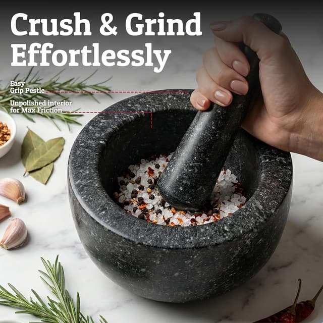 Detalle 2 de Priority Chef Heavy Duty Mortar and Pestle 1.5 Cup 🥣