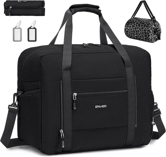 Detalle de SPAHER Easyjet 45x36x20 Borsone da viaggio 30L impermeabile pieghevole con tasche e scomparto separa asciutto/bagnato
