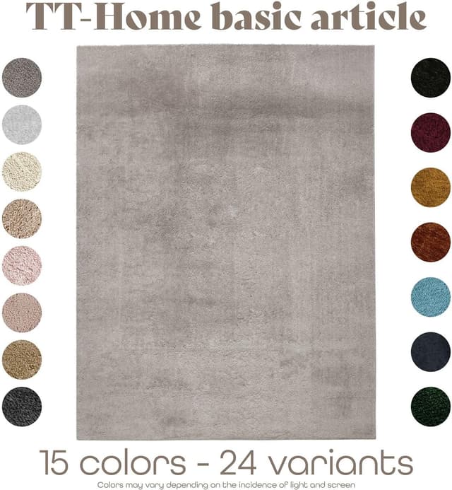 Thumbnail 6 de TT Home Wohnzimmer Teppich Kurzflor Grau 160x220