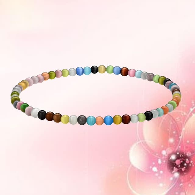 Detalle de Apocalyptic-K Damen Fußkettchen mit schwarzem Stein und Turmalin-Effekt (4 mm), 2er-Set