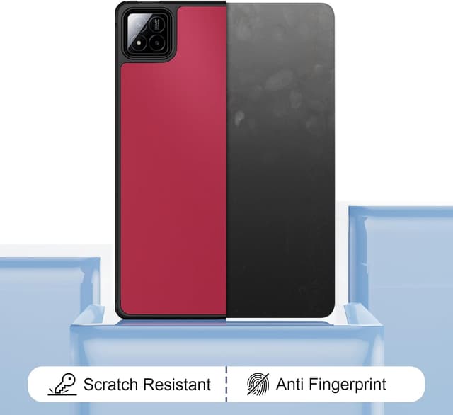 Detalle 2 de DLveer Slim Smart Schutzhülle mit Ständer für Xiaomi Pad 7/8 & 11,2-Zoll Pro-Modelle – Rotwein