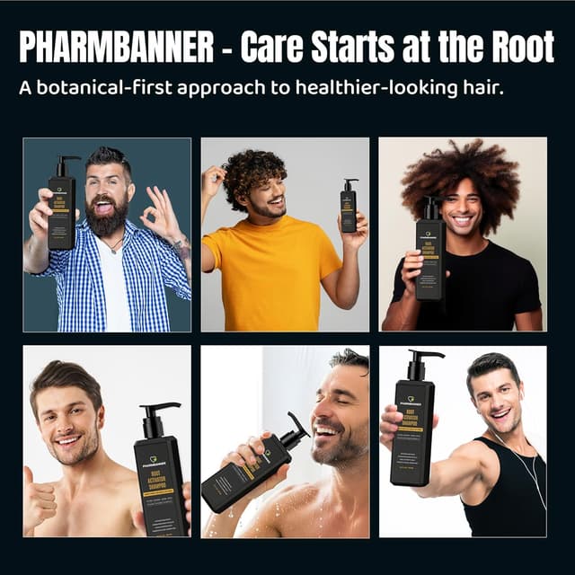 Detalle 2 de Root Activator Shampoo for Men: Hair Growth Support, Sulfate-Free Herbal Formula with Cooling Sensation