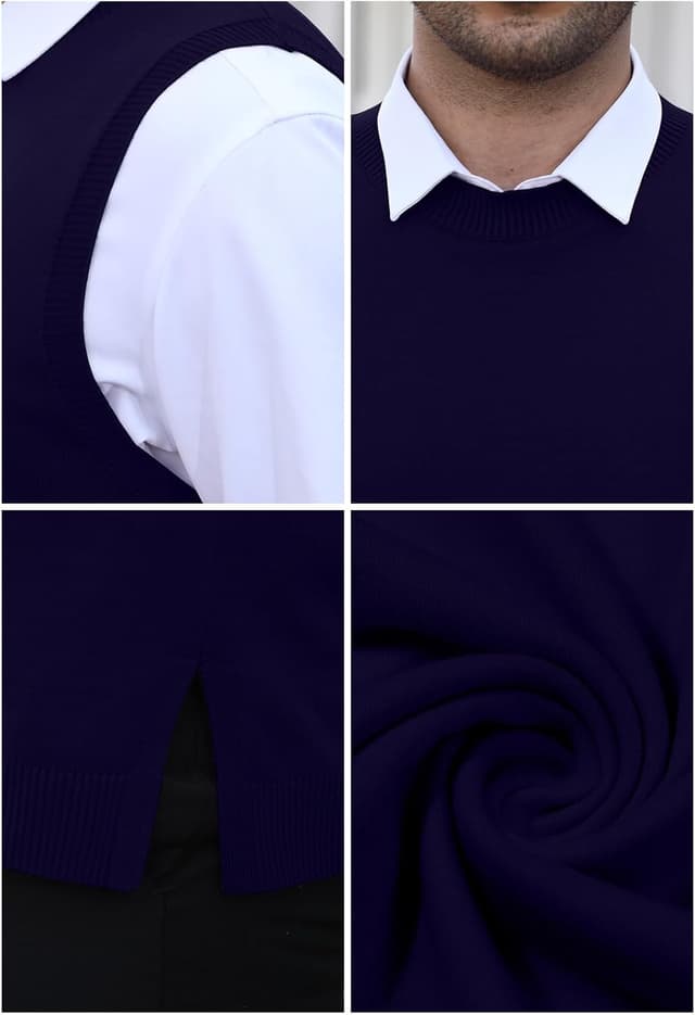 Detalle 2 de KUYIGO Herren Strickweste Rundhals