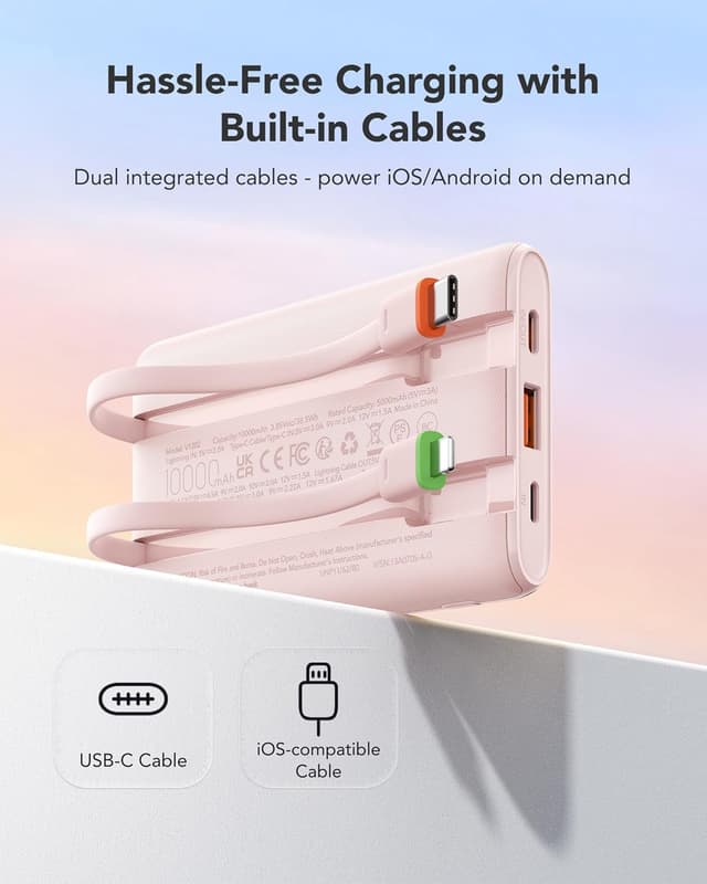 Detalle 2 de VEGER Portable Charger with Built-in Cables