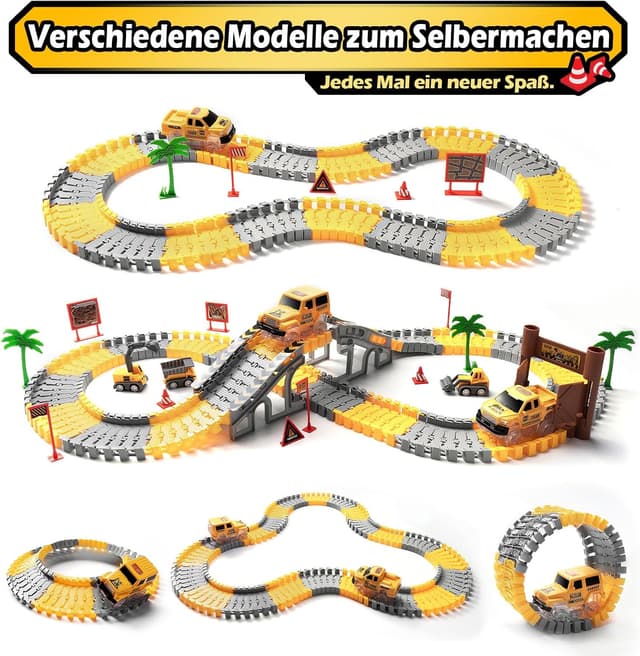 Thumbnail 6 de Autorennbahn 264 Teile DIY Rennbahn für Kinder