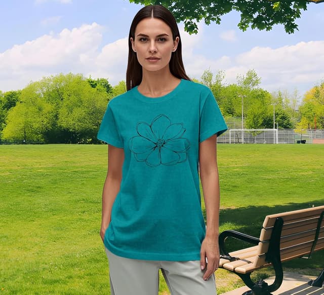 Detalle 1 de Qskall women’s floral tee 60% polyester