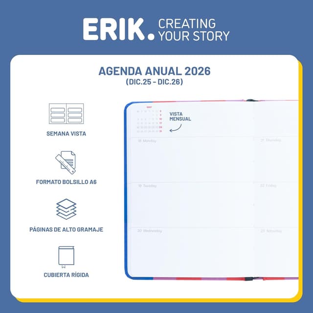Detalle 2 de Grupo Erik Agenda 2026 A6 semana vista