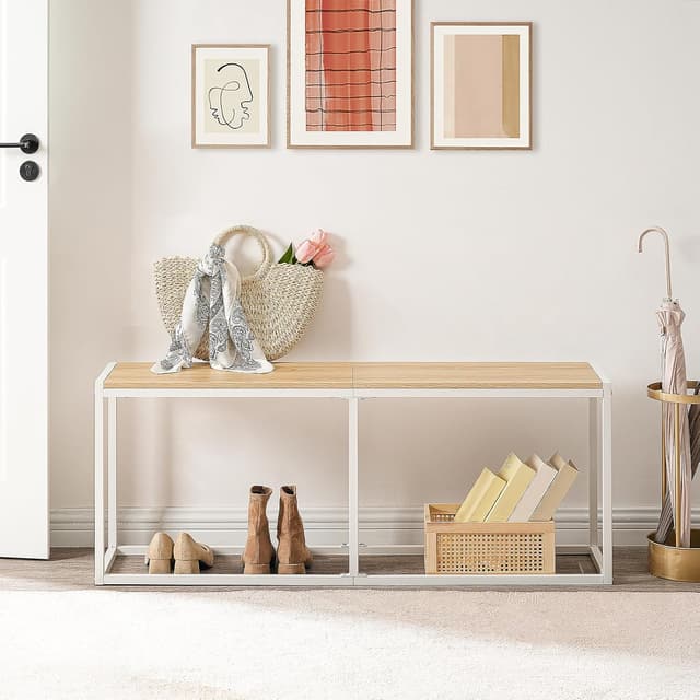 Thumbnail 3 de HOOBRO Banco 2 plazas Taburete Industrial Blanco