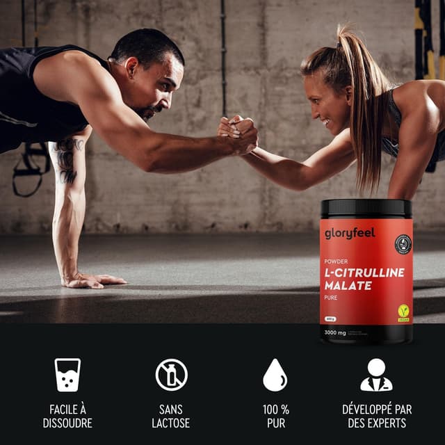 Detalle de L-Citrulline Malate 2:1 en poudre 100% pure — 3000 mg de citrulline par dose (125 portions)