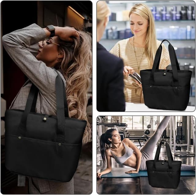Thumbnail 1 de Aucuu borsa tote donna pieghevole con tracolla, shopper con 6 tasche e grande capacità