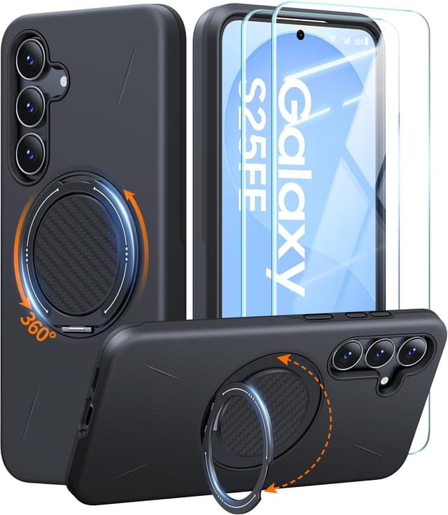 Detalle de AOUIA S25 FE Case with 360° Kickstand