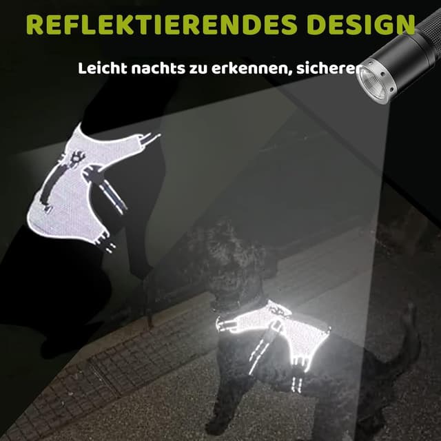 Detalle de BELPRO Mehrzweck-Hundegeschirr (ausbruchsicher, kein Ziehen, reflektierend) – verstellbare Weste mit gepolstertem Griff, für große/aktive Hunde