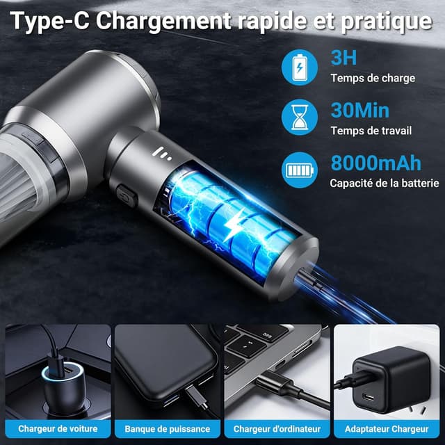 Thumbnail 5 de NVKHG Aspirateur 26000Pa pour voiture 🧹