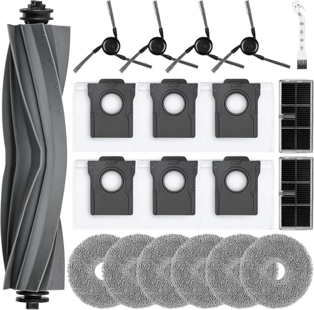 Detalle de 20-teiliges Zubehör-Set für Dreame L10s Ultra Gen 3, L50 Ultra AE, X40/L40 Ultra & Mova P50 Pro Ultra Saugroboter – inkl. Hauptbürste, Staubbeutel, Filter, Wischmopp