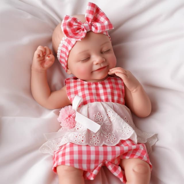 Detalle de BABESIDE 16" Sleeping Silicone Reborn Baby Doll with Feeding Kit (Full Platinum Silicone)