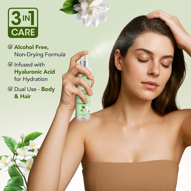 Detalle 2 de Botanic Hearth Jasmine Hair Perfume & Body Mist (Alcohol-Free) — Long-Lasting Hair Deodorizer and Floral Body Scent