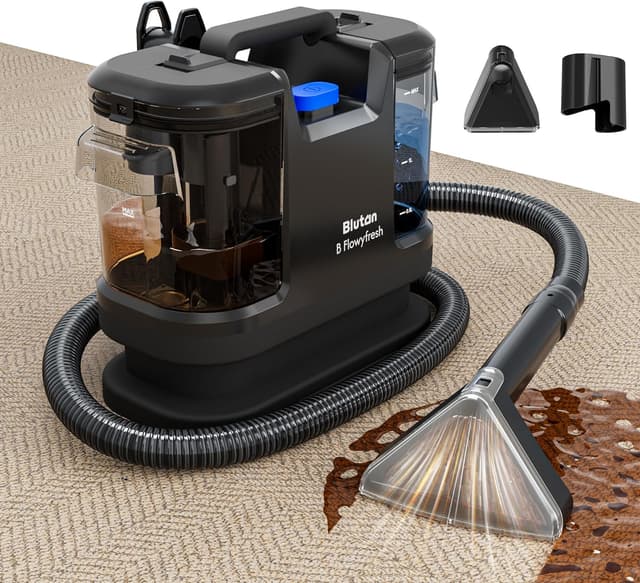 Detalle de Blutan B Flowyfresh Waschsauger für Polster, Teppich, Fenster und Auto – Nass-Trockensauger mit 13 kPa und 1,8 l + 0,8 l Tanks