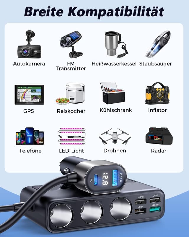 Thumbnail 4 de JOYROOM 210W Zigarettenanzünder Verteiler