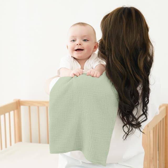 Detalle 2 de Bearmoss Baby-Musselin-Spucktücher Set aus 100% Baumwolle, 6er Pack (60×60 cm)