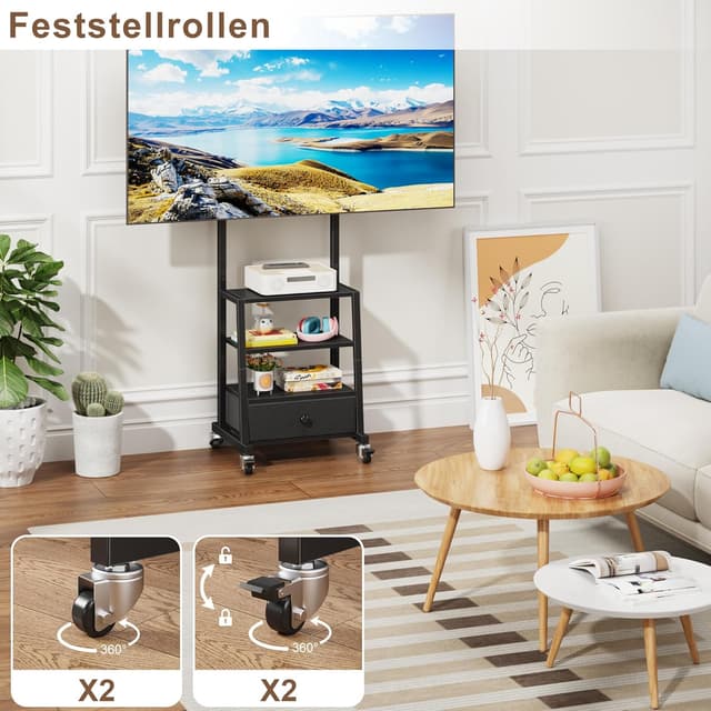 Detalle de OYRREU TV Ständer 32 bis 55 Zoll mit Rollen