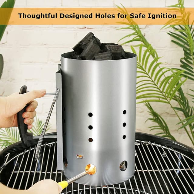 Detalle 1 de GFTIME Rapidfire Chimney Starter (30cm H x 19cm DIA) for Weber 7416